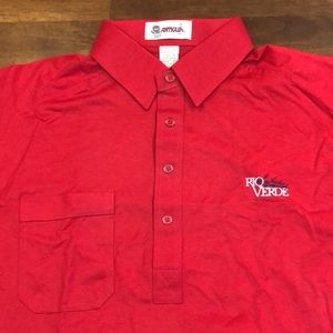 Antigua of Scottsdale Red Rio Verde Men's Polo Shirt W Pocket Sz L NWOT Golf AZ